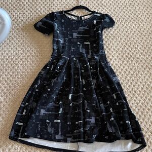 LuLaRoe Black and White Patterned Kids Formal Dress